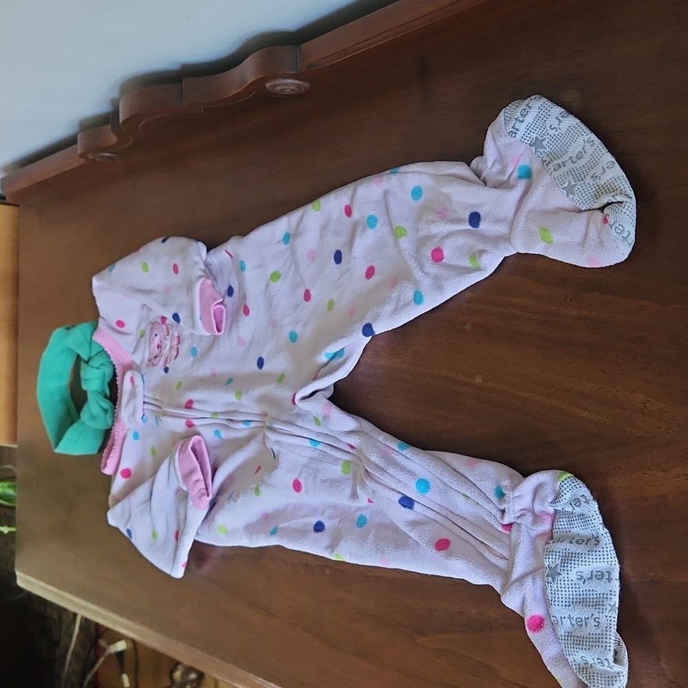 Cater's, Super Comfy, 12 Month, Flame Resistant Sleeper, Light Pink w head band - Picture 2 of 11